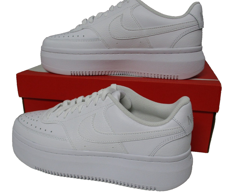 Nike Court Vision Alta Platform White Womens Sz 10 Casual Shoes